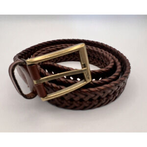 Vtg DOCKERS Brown Weaved Men's Belt 11DO0403 Size 52" adjustable EXCELLENT
